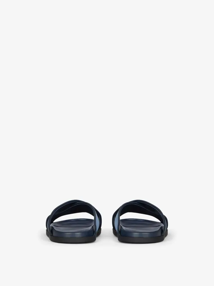 Men Slides and Sandals Givenchy G Plage Flat Sandals In Denim Denim Blue Men Slides and Sandals Givenchy G Plage Flat Sandals In Denim Denim Blue