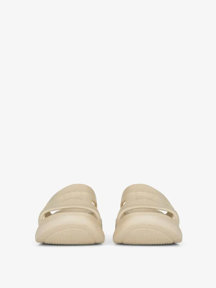 Men Slides and Sandals Givenchy Marshmallow Flat Sandals In Rubber Beige