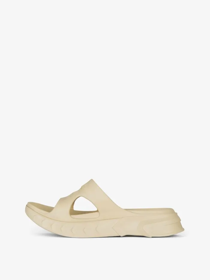 Men Slides and Sandals Givenchy Marshmallow Flat Sandals In Rubber Beige