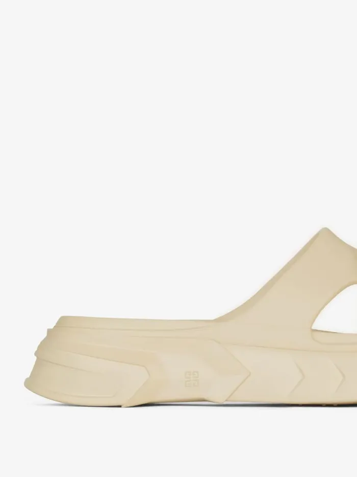 Men Slides and Sandals Givenchy Marshmallow Flat Sandals In Rubber Beige