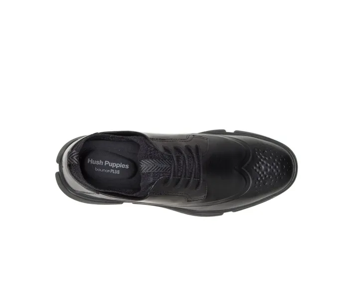 Men Sneakers Hush Puppies Bennet Wingtip Oxford Black Leather Men Sneakers Hush Puppies Bennet Wingtip Oxford Black Leather