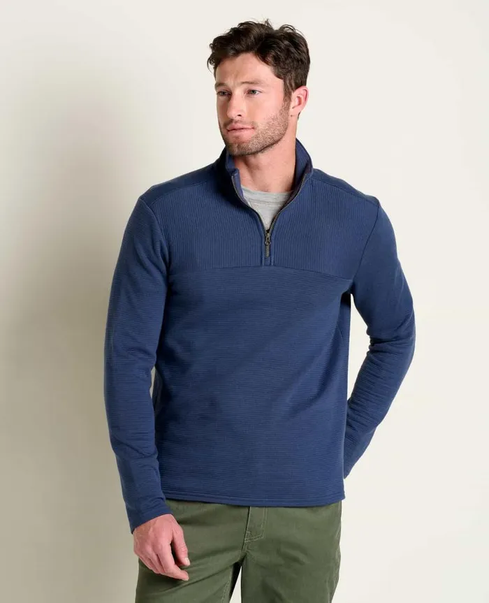 Men Sweaters Jackets and Layers Toad and Co Moonwake 14 Zip Pullover True Navy