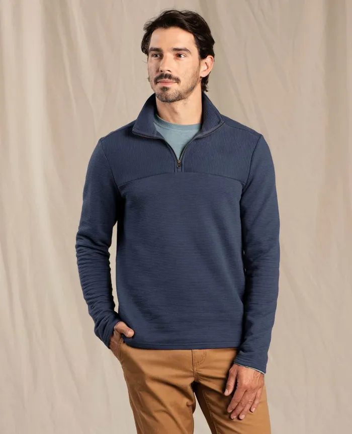 Men Sweaters Jackets and Layers Toad and Co Moonwake 14 Zip Pullover True Navy