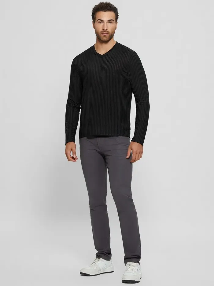 Men TShirts and Tanks GUESS Warehouse VNeck Knit Tee Black Men TShirts and Tanks GUESS Warehouse VNeck Knit Tee Black