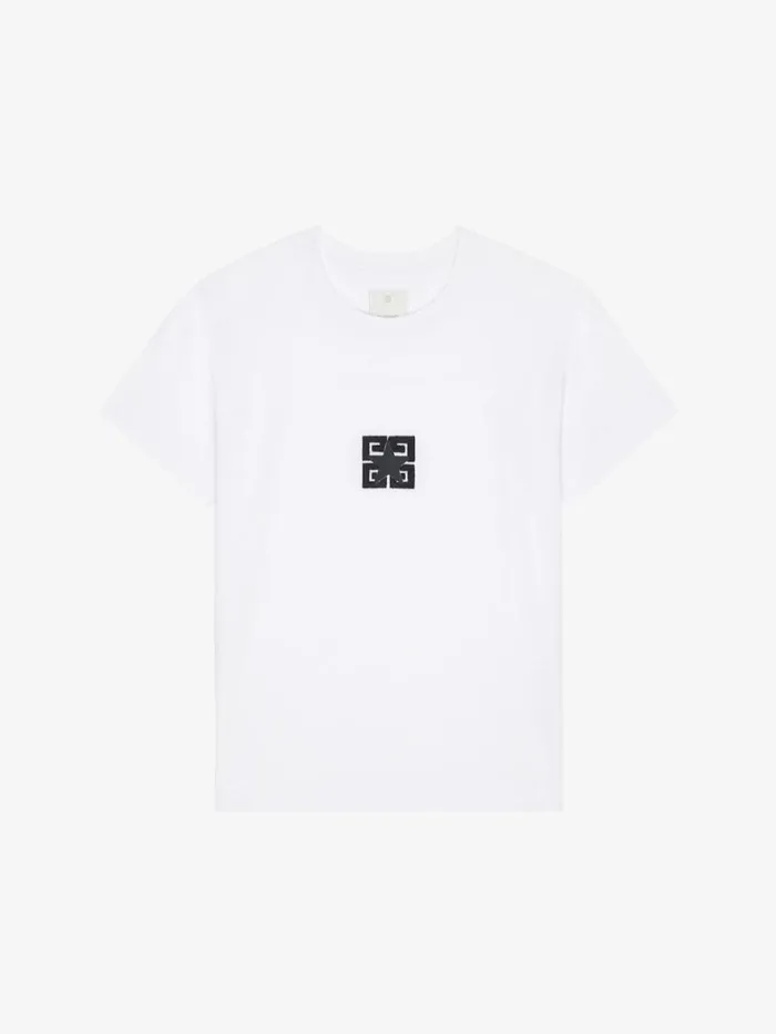 Men TShirts Givenchy 4G Stars Boxy Fit Tshirt In Cotton White