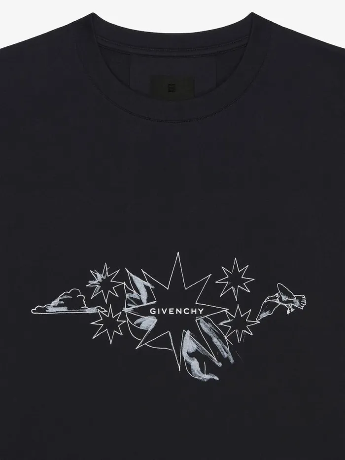 Men TShirts Givenchy Boxy Fit Tshirt In Cotton GIVENCHY Tarot Black