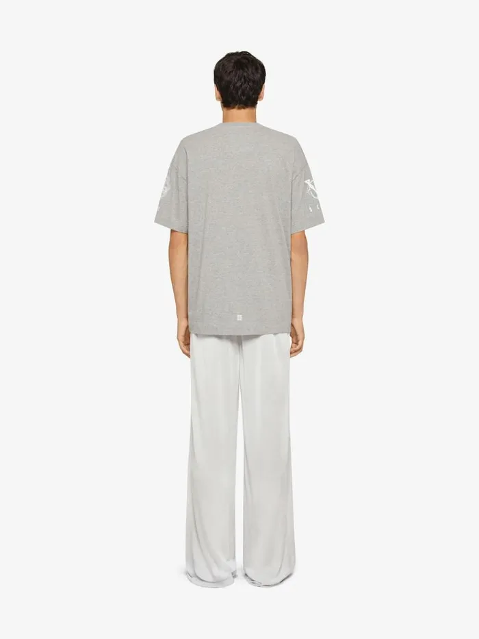 Men TShirts Givenchy GIVENCHY Crest Tshirt In Cotton Light Grey Melange