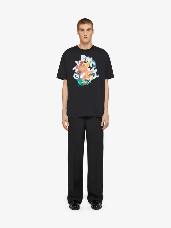 Men TShirts Givenchy GIVENCHY Psychedelic Oversized Tshirt In Cotton Black