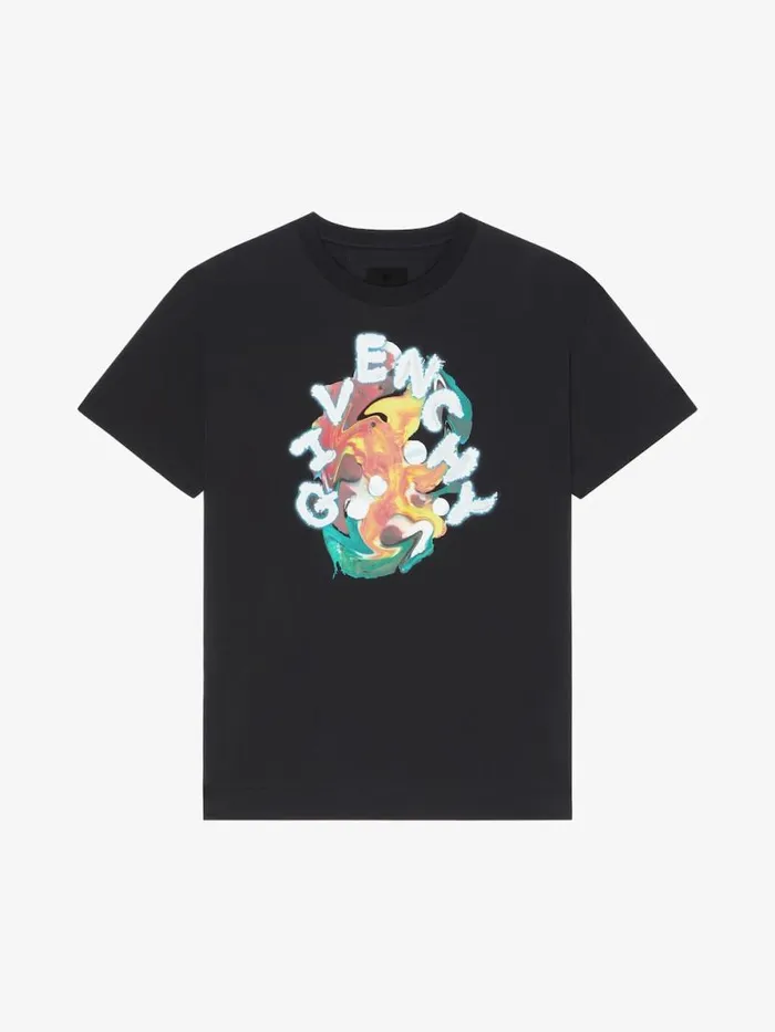 Men TShirts Givenchy GIVENCHY Psychedelic Oversized Tshirt In Cotton Black