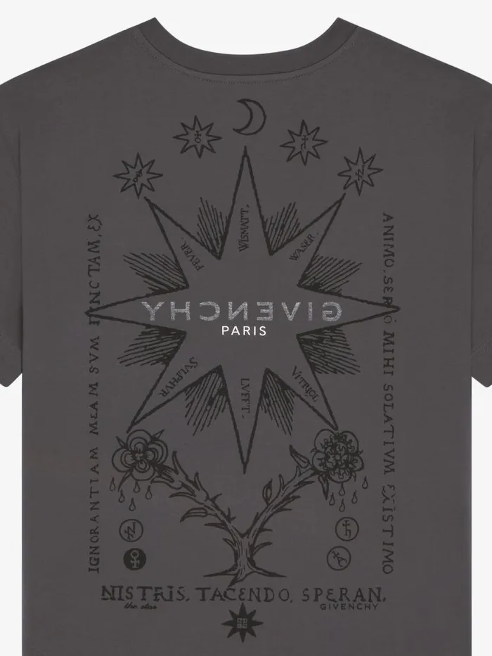 Men TShirts Givenchy GIVENCHY Reverse Tshirt In Cotton With Tarot Print Rosewood
