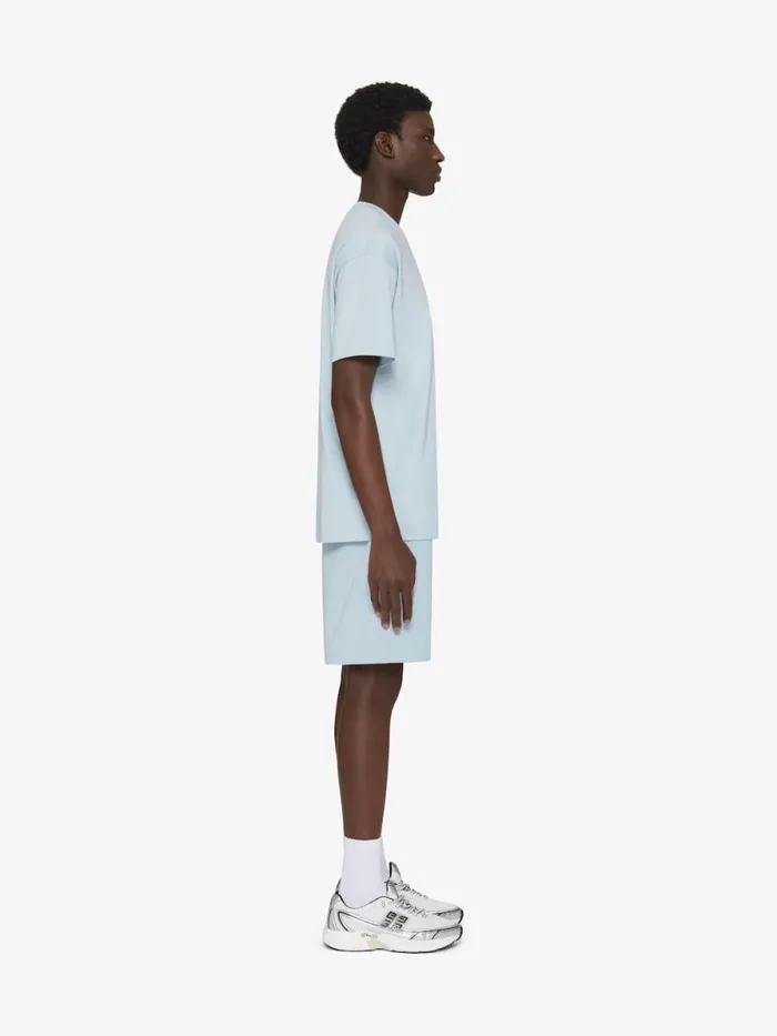 Men TShirts Givenchy Tshirt In Cotton With 4G Detail Sky Blue