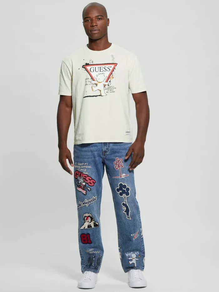 Men Teddy Signature Tee Quicksand Multi TShirts and Tanks GUESS Men Teddy Signature Tee Quicksand Multi TShirts and Tanks GUESS