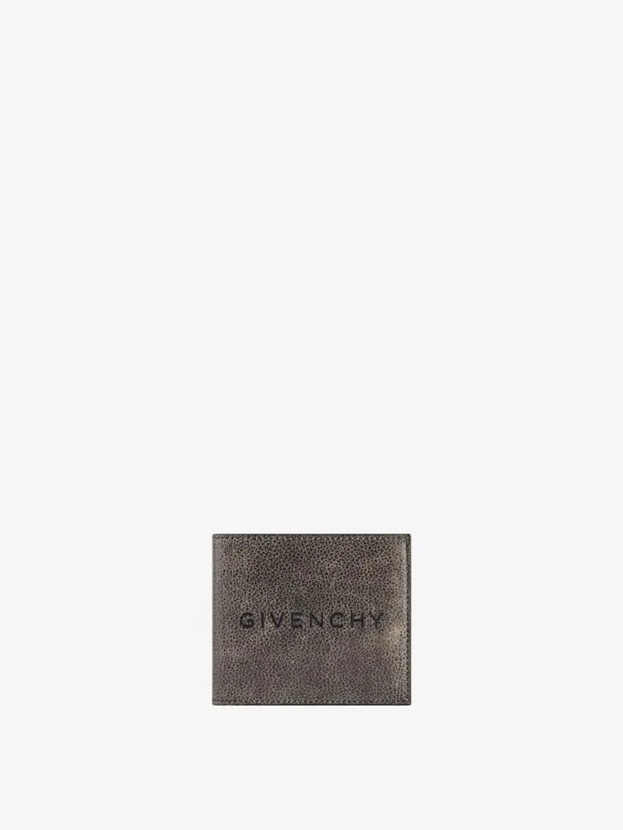 Men Wallets and Card Holders Givenchy GIVENCHY Wallet In Crackled Leather Blackgrey Men Wallets and Card Holders Givenchy GIVENCHY Wallet In Crackled Leather Blackgrey