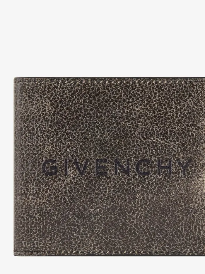 Men Wallets and Card Holders Givenchy GIVENCHY Wallet In Crackled Leather Blackgrey Men Wallets and Card Holders Givenchy GIVENCHY Wallet In Crackled Leather Blackgrey