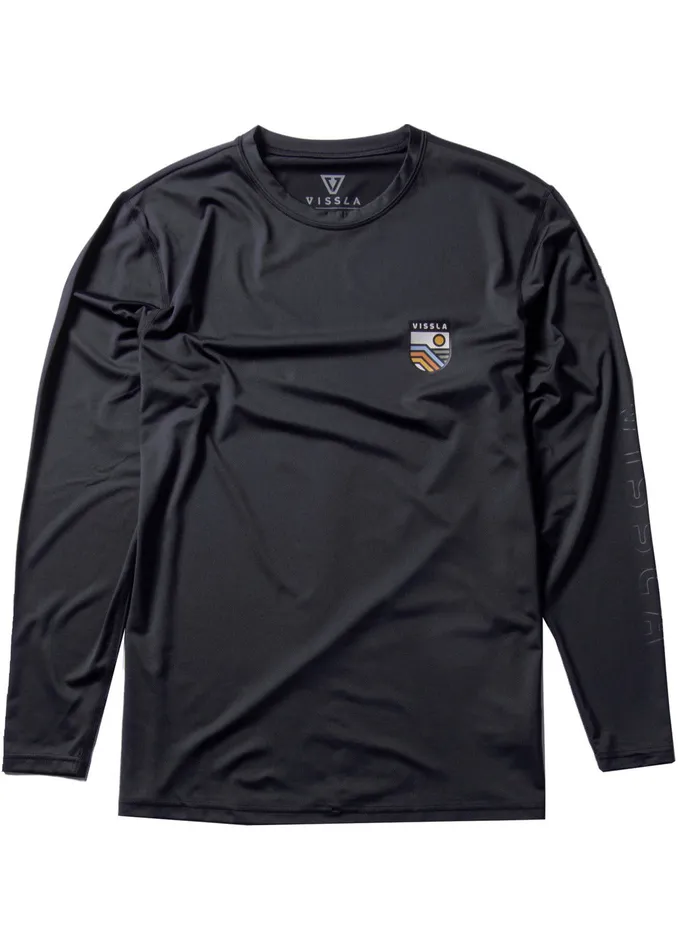 Men Wetsuit Tops and Lycra Vissla Easy Seas Eco Long Sleeve Lycra Rash Guard Black Men Wetsuit Tops and Lycra Vissla Easy Seas Eco Long Sleeve Lycra Rash Guard Black