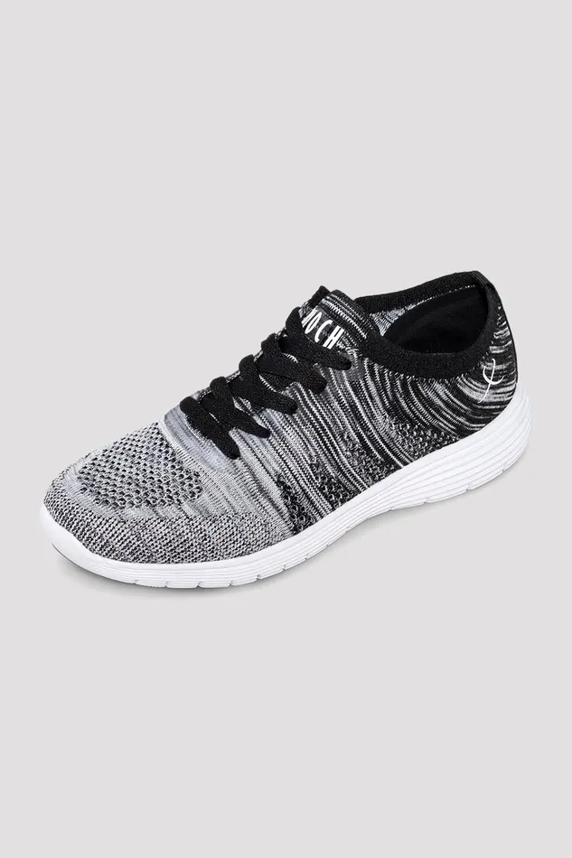 Mens Adult Omnia Lightweight Knited Sneakers Black White Knit 8211 Bloch Adult