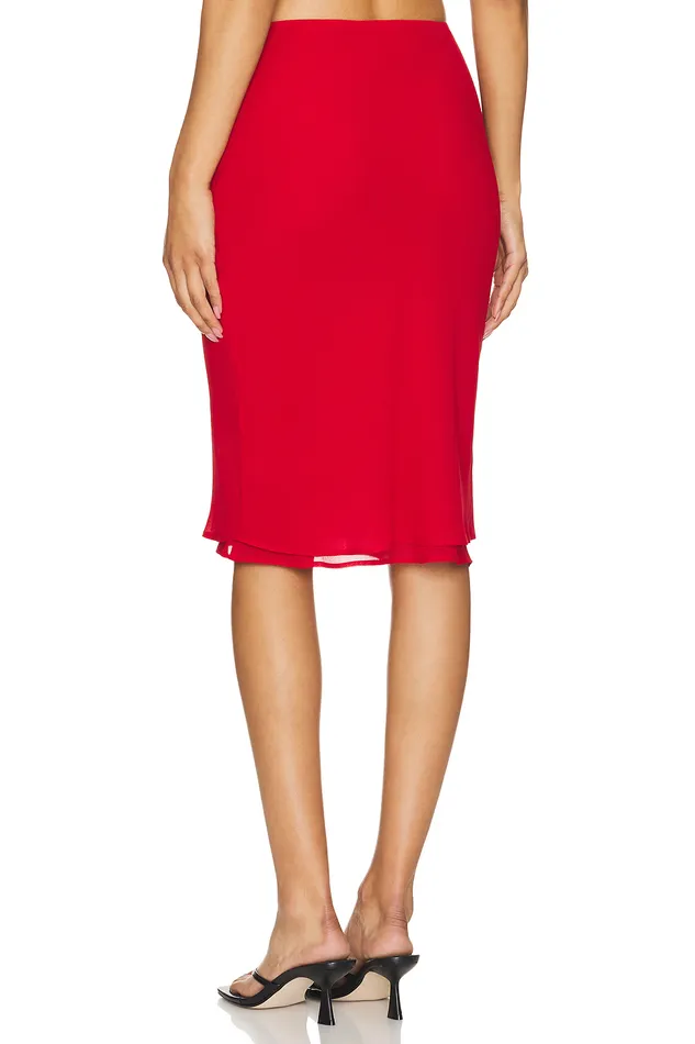 Mischa Midi Skirt Bright Red Women Lovers and Friends Skirts