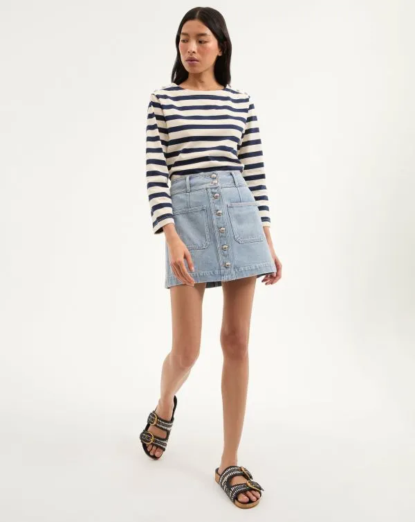 Moxie Denim Mini Skirt Silverwood Blue Women Veronica Beard Skirts and Shorts Moxie Denim Mini Skirt Silverwood Blue Women Veronica Beard Skirts and Shorts