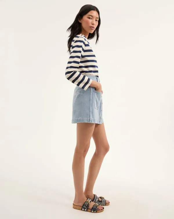 Moxie Denim Mini Skirt Silverwood Blue Women Veronica Beard Skirts and Shorts