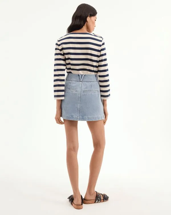 Moxie Denim Mini Skirt Silverwood Blue Women Veronica Beard Skirts and Shorts