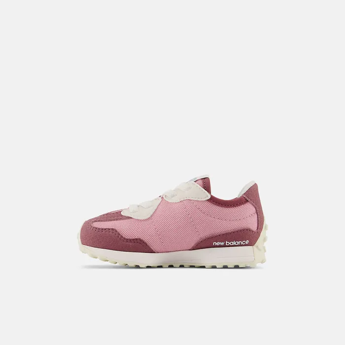 New Balance 327 Bungee Lace Washed Burgundy with Hazy Rose Kids Size 0 8211 10