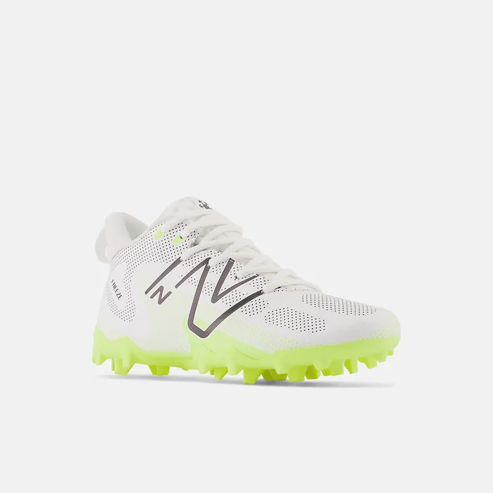 New Balance FreezeLX v4 Jr White with Hilite and Black Kids Cleats New Balance FreezeLX v4 Jr White with Hilite and Black Kids Cleats