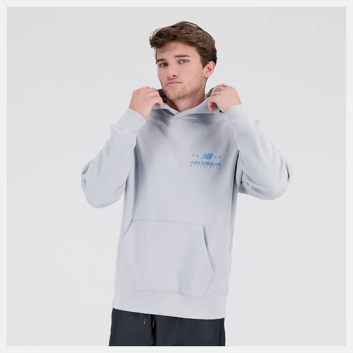 New Balance Hoops Hoodie ALUMINUM Men Hoodies and Sweatshirts