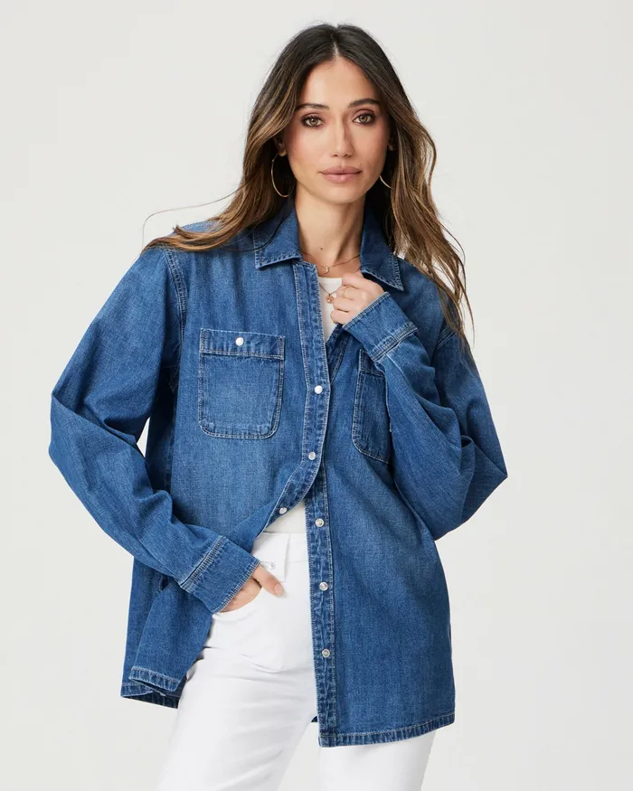 PAIGE Georgie Denim Shirt 8211 Heston Women Tops and Blouses PAIGE Georgie Denim Shirt 8211 Heston Women Tops and Blouses