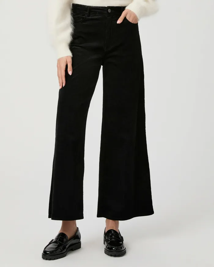 PAIGE Harper Ankle Wide Leg Pant 8211 Black Velvet Corduroy Women Pants PAIGE Harper Ankle Wide Leg Pant 8211 Black Velvet Corduroy Women Pants