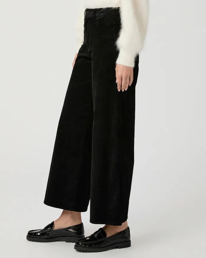 PAIGE Harper Ankle Wide Leg Pant 8211 Black Velvet Corduroy Women Pants PAIGE Harper Ankle Wide Leg Pant 8211 Black Velvet Corduroy Women Pants