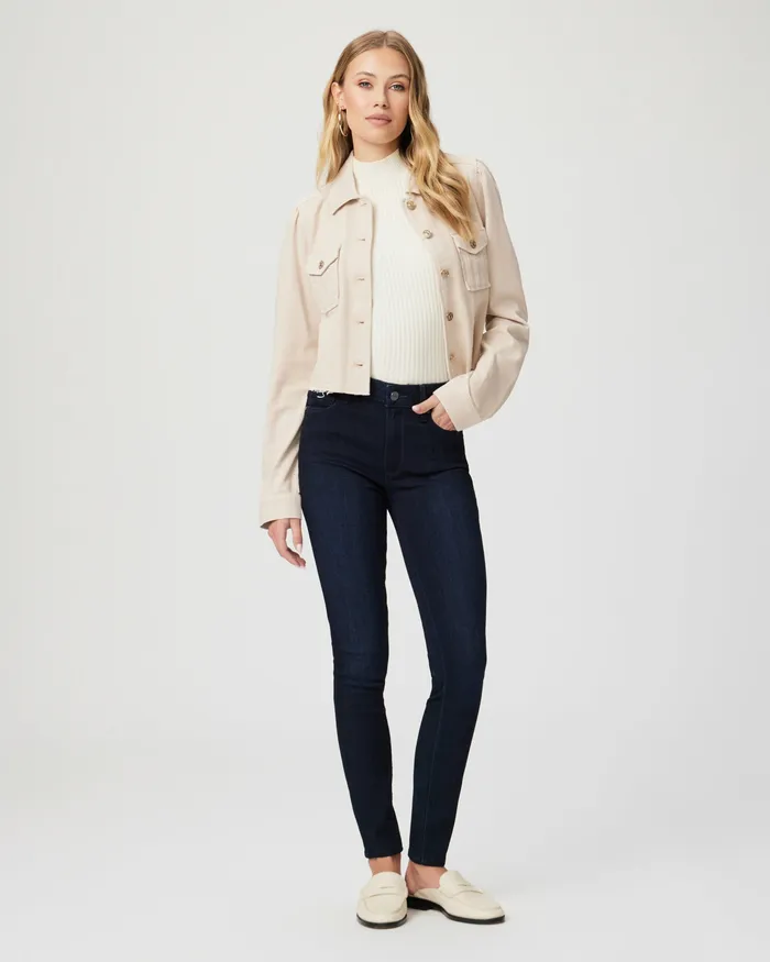 PAIGE Jackets and Coats Women Cropped Pacey Denim Jacket 8211 Soft Beige