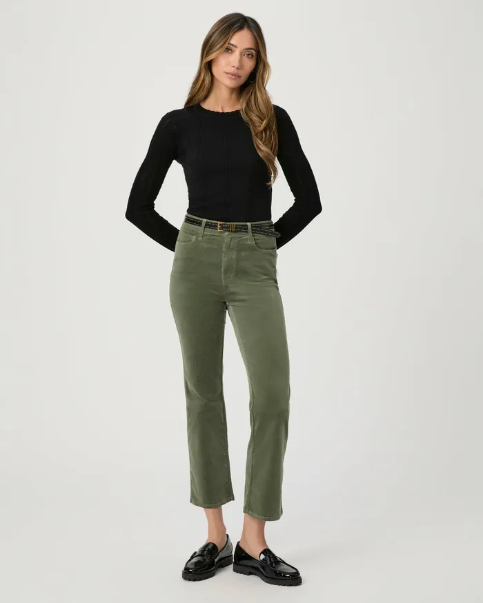 PAIGE Pants Women Courtney Flare Pant 8211 Aloe Corduroy