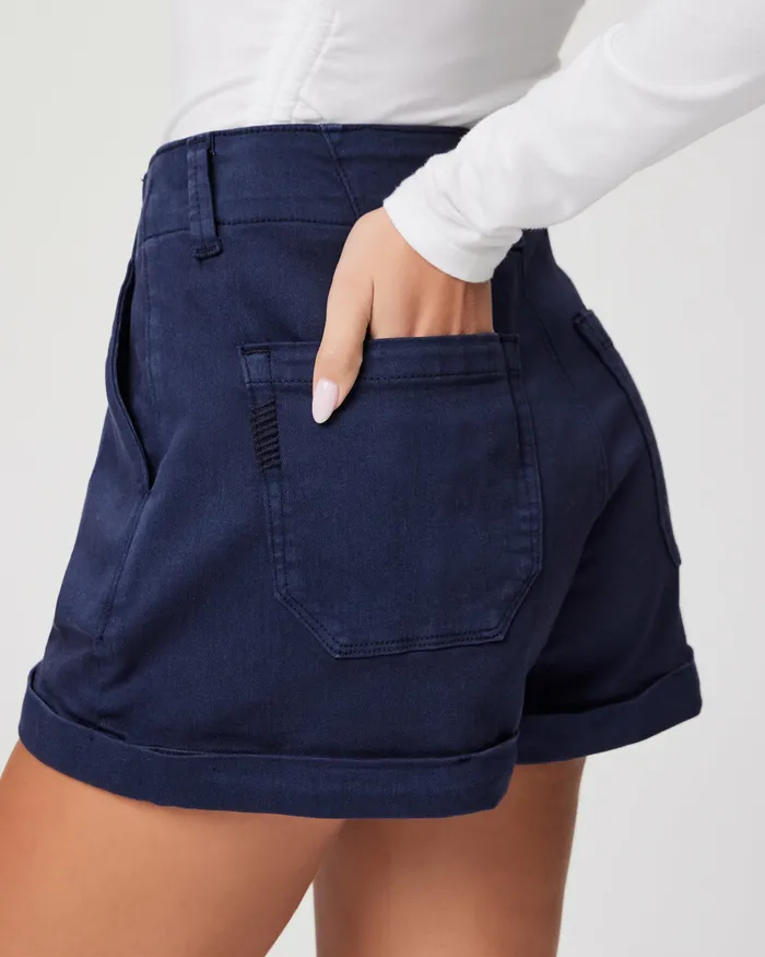 PAIGE Shorts Women Brooklyn Short 8211 Vintage Cosmic Navy