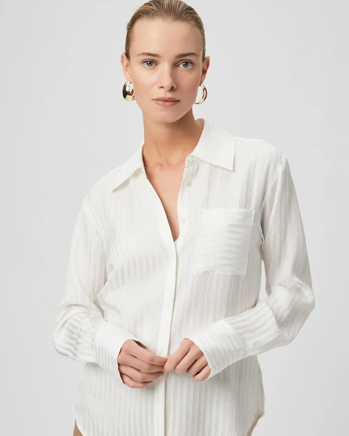 PAIGE Tops and Blouses Women Kelyn Shirt 8211 White Silk PAIGE Tops and Blouses Women Kelyn Shirt 8211 White Silk