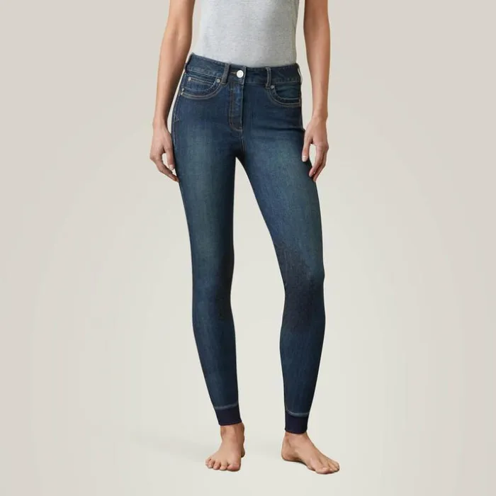 Pants and Shorts Women Ariat Halo Denim Knee Patch Breech Marine