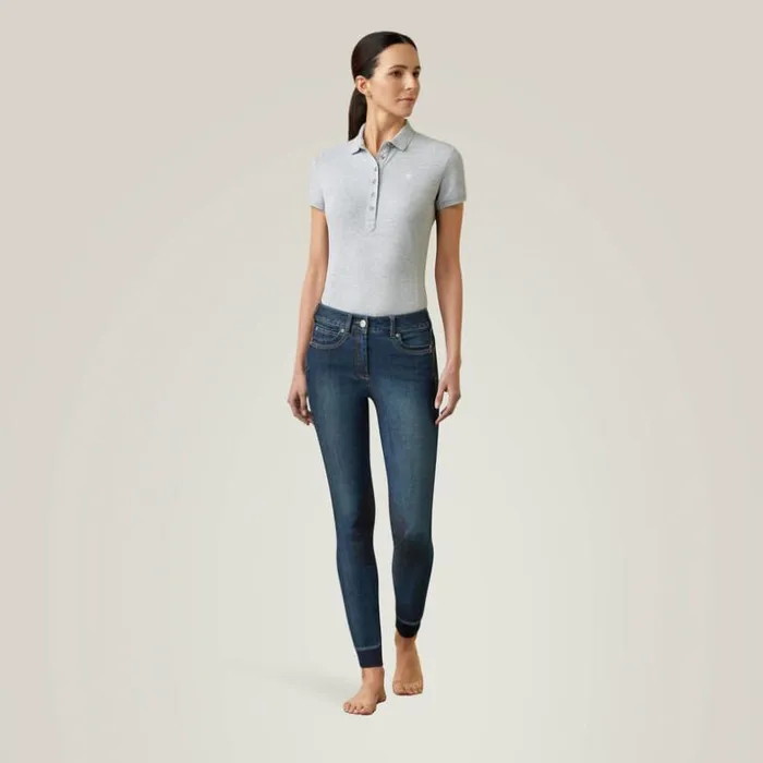 Pants and Shorts Women Ariat Halo Denim Knee Patch Breech Marine Pants and Shorts Women Ariat Halo Denim Knee Patch Breech Marine