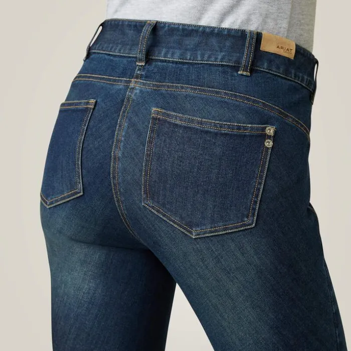 Pants and Shorts Women Ariat Halo Denim Knee Patch Breech Marine Pants and Shorts Women Ariat Halo Denim Knee Patch Breech Marine