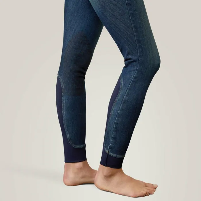 Pants and Shorts Women Ariat Halo Denim Knee Patch Breech Marine Pants and Shorts Women Ariat Halo Denim Knee Patch Breech Marine