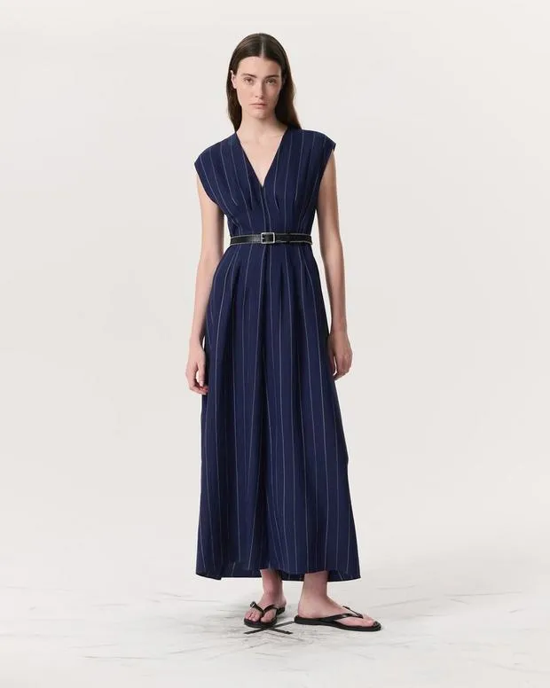 Pants Ines Striped Sleeveless Maxi Dress Deep Navy Stripe rag and bone Women