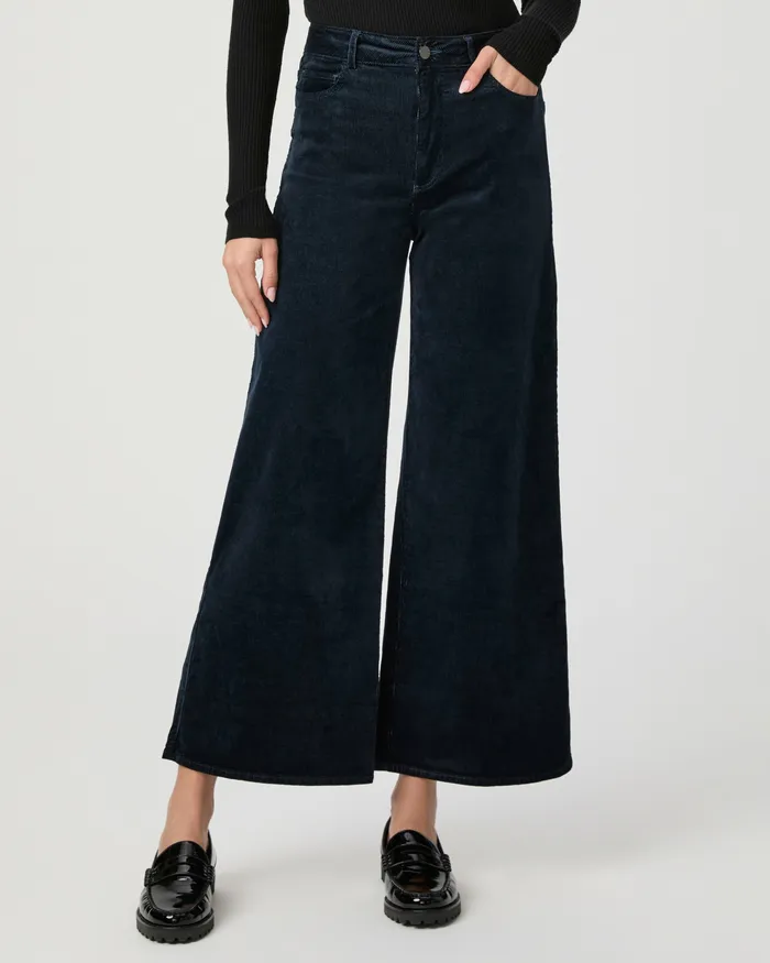 Pants Women PAIGE Harper Ankle Wide Leg Pant 8211 Deep Navy Corduroy Pants Women PAIGE Harper Ankle Wide Leg Pant 8211 Deep Navy Corduroy