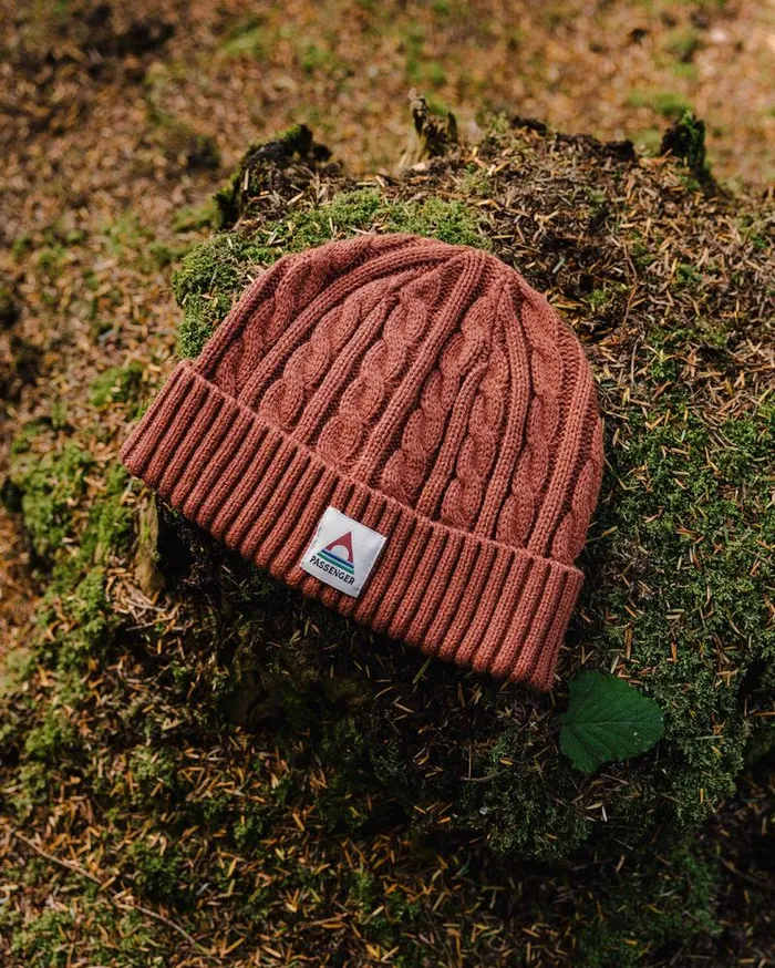 Passenger Beanies Fireside Recycled Cable Knit Beanie Baked Clay Baked Clay 8211 WomenMen Passenger Beanies Fireside Recycled Cable Knit Beanie Baked Clay Baked Clay 8211 WomenMen