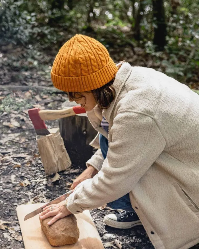 Passenger Beanies Fireside Recycled Cable Knit Beanie Sunrise Orange Sunrise Orange 8211 WomenMen