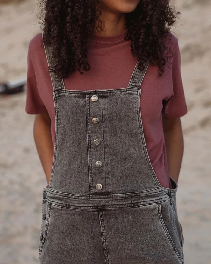 Passenger Bottoms Riverside Denim Short Dungarees Washed Black Denim Washed Black Denim 8211 Women