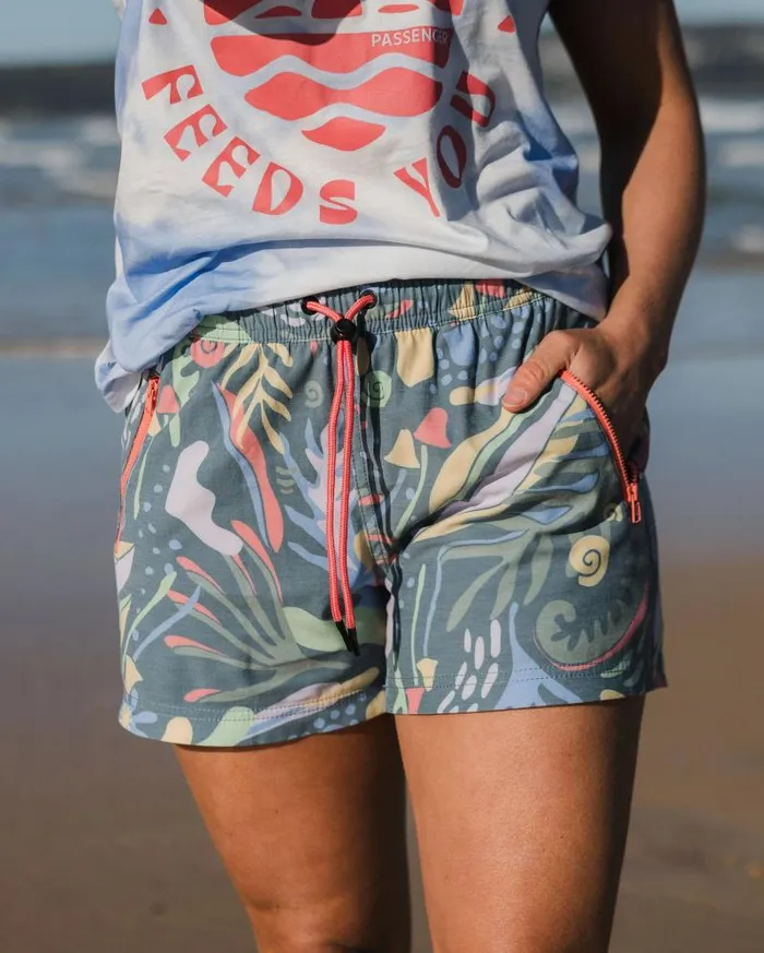 Passenger Bottoms Way Out Organic All Purpose Short Abstract Seaweed Tidal Blue Abstract Seaweed Tidal Blue 8211 Women Passenger Bottoms Way Out Organic All Purpose Short Abstract Seaweed Tidal Blue Abstract Seaweed Tidal Blue 8211 Women