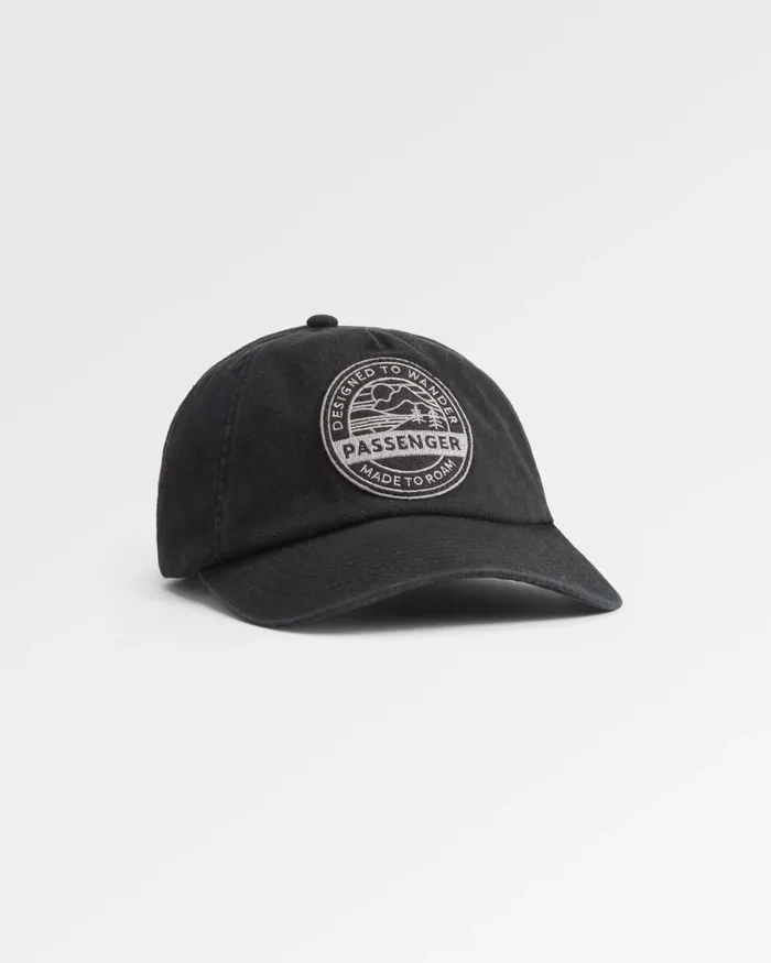 Passenger Caps and Hats Odyssey Recycled 5 Panel Cap Black Black 8211 WomenMen Passenger Caps and Hats Odyssey Recycled 5 Panel Cap Black Black 8211 WomenMen