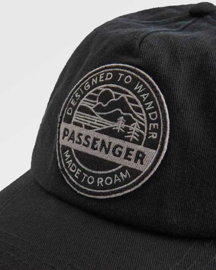 Passenger Caps and Hats Odyssey Recycled 5 Panel Cap Black Black 8211 WomenMen