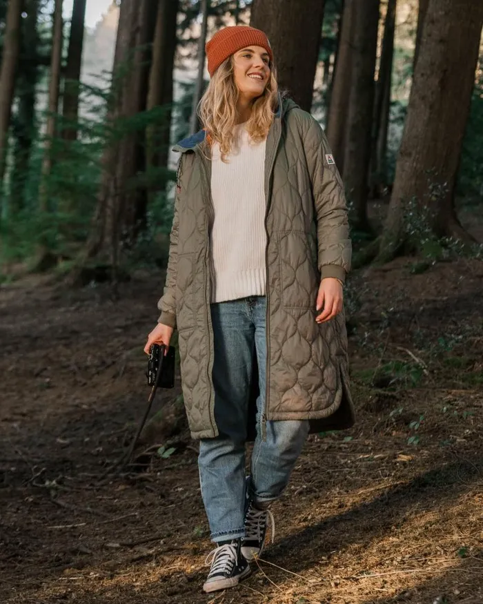Passenger Jackets Flora 20 Long Recycled Insulated Parka Dusty Olive Dusty Olive 8211 Women