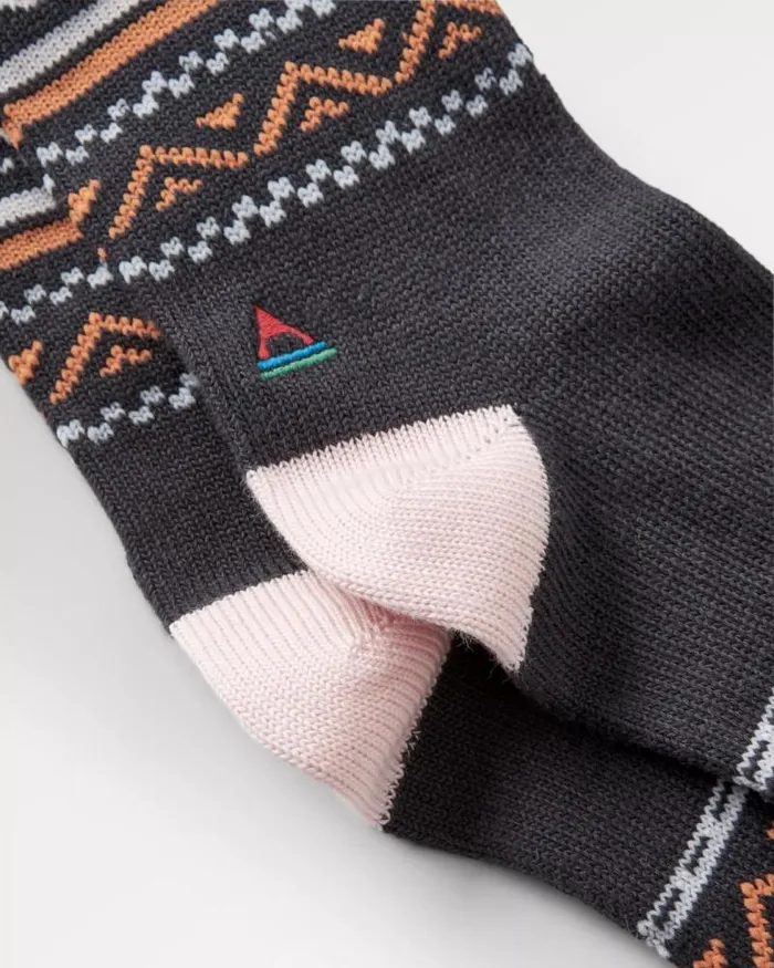 Passenger Socks Organic Midweight Patterned Socks Charcoal Charcoal 8211 Women
