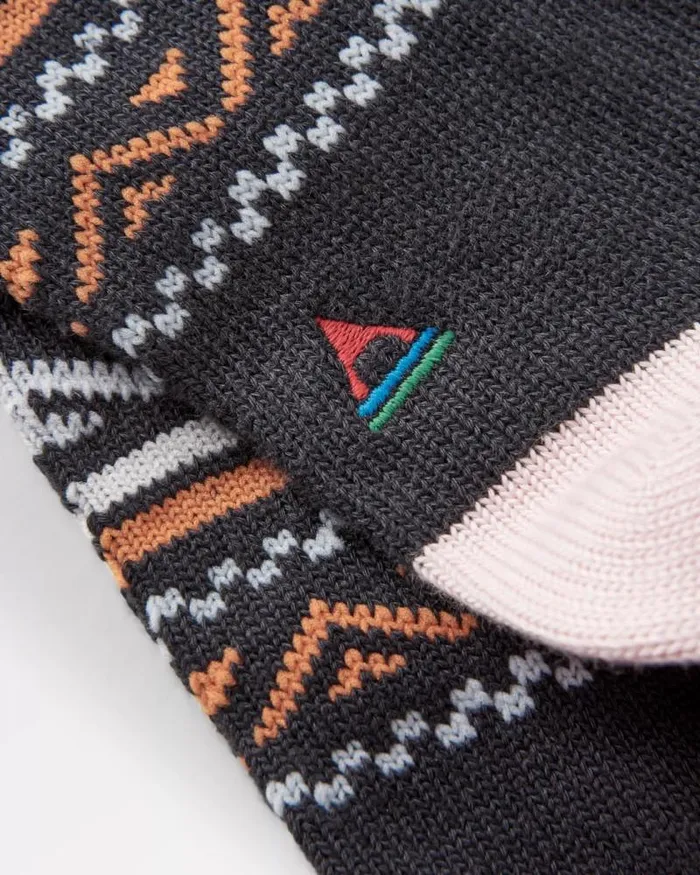 Passenger Socks Organic Midweight Patterned Socks Charcoal Charcoal 8211 Women