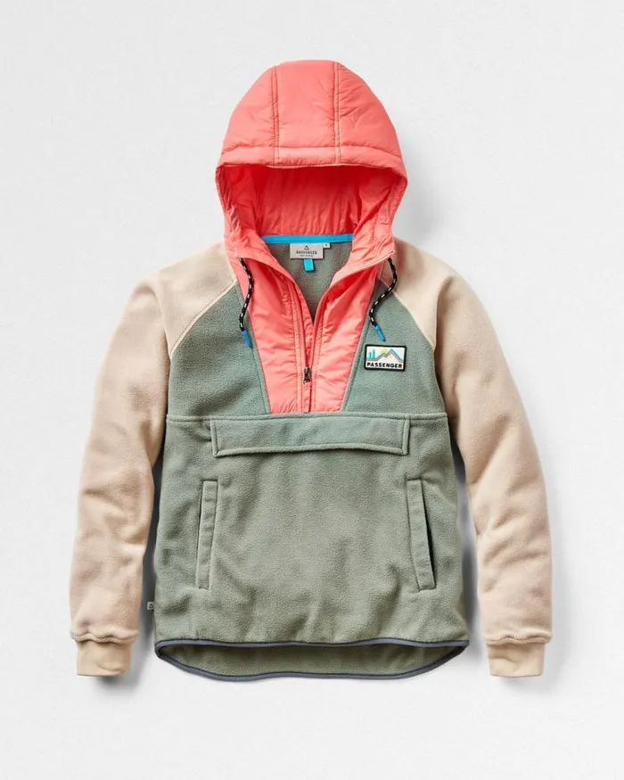 Passenger Tops Alexander Recycled Polar Hooded Fleece Pistachio Pistachio 8211 Women